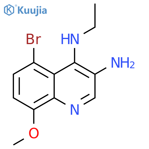 3,4-Quinolinediamine, 5-bromo-N4-ethyl-8-methoxy- structure