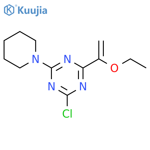 2-Chloro-4-(1-ethoxyethenyl)-6-(piperidin-1-yl)-1,3,5-triazine structure