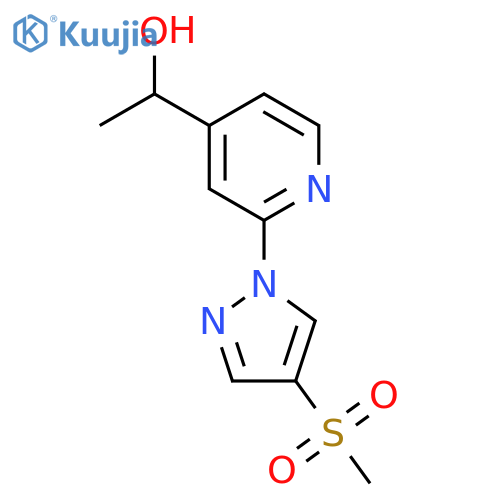 1-2-(4-methanesulfonyl-1H-pyrazol-1-yl)pyridin-4-ylethan-1-ol structure