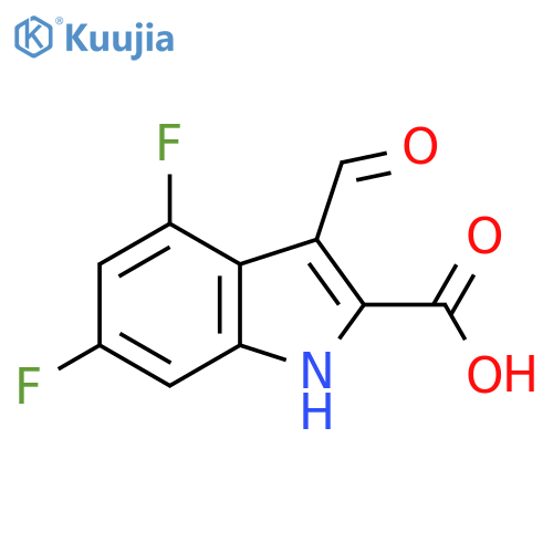 4,6-difluoro-3-formyl-1H-indole-2-carboxylic acid structure