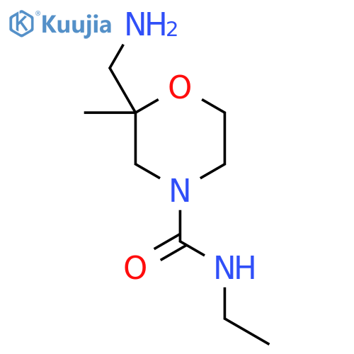 2-(aminomethyl)-N-ethyl-2-methylmorpholine-4-carboxamide structure
