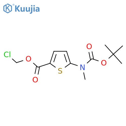 2-Thiophenecarboxylic acid, 5-[[(1,1-dimethylethoxy)carbonyl]methylamino]-, chloromethyl ester structure