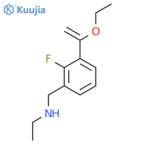 {[3-(1-Ethoxyethenyl)-2-fluorophenyl]methyl}(ethyl)amine structure