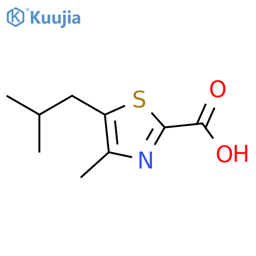 2-Thiazolecarboxylic acid, 4-methyl-5-(2-methylpropyl)- structure