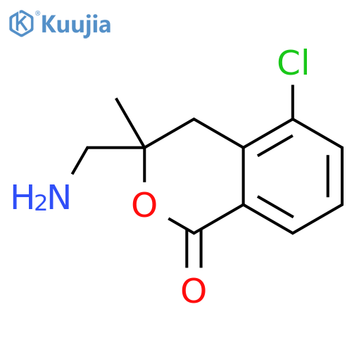1H-2-Benzopyran-1-one, 3-(aminomethyl)-5-chloro-3,4-dihydro-3-methyl- structure