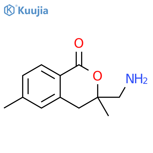 1H-2-Benzopyran-1-one, 3-(aminomethyl)-3,4-dihydro-3,6-dimethyl- structure