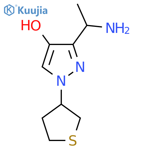 3-(1-aminoethyl)-1-(thiolan-3-yl)-1H-pyrazol-4-ol structure