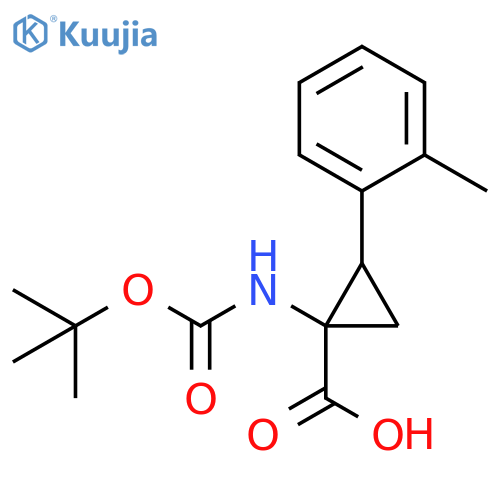 Cyclopropanecarboxylic acid, 1-[[(1,1-dimethylethoxy)carbonyl]amino]-2-(2-methylphenyl)- structure