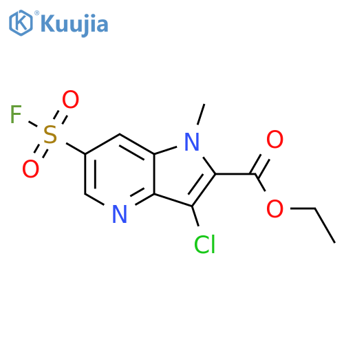 1H-Pyrrolo[3,2-b]pyridine-2-carboxylic acid, 3-chloro-6-(fluorosulfonyl)-1-methyl-, ethyl ester structure