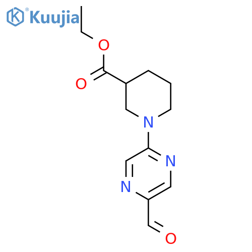 Ethyl 1-(5-formylpyrazin-2-yl)piperidine-3-carboxylate structure