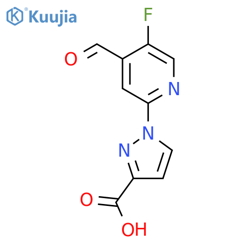 1-(5-fluoro-4-formylpyridin-2-yl)-1H-pyrazole-3-carboxylic acid structure
