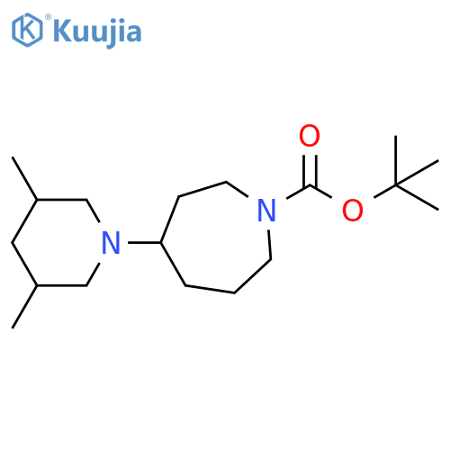 1H-Azepine-1-carboxylic acid, 4-(3,5-dimethyl-1-piperidinyl)hexahydro-, 1,1-dimethylethyl ester structure
