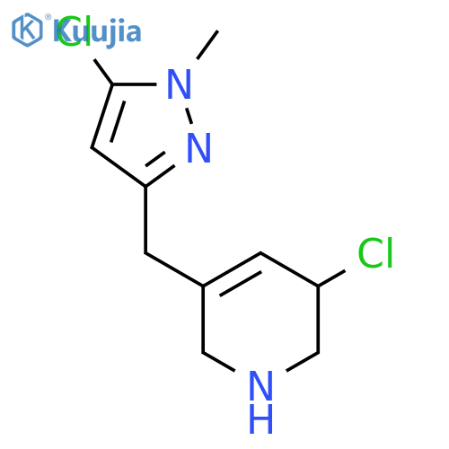 3-chloro-5-[(5-chloro-1-methyl-1H-pyrazol-3-yl)methyl]-1,2,3,6-tetrahydropyridine structure