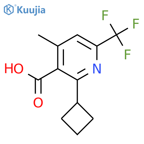 2-Cyclobutyl-4-methyl-6-(trifluoromethyl)pyridine-3-carboxylic acid structure