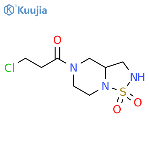 5-(3-chloropropanoyl)-hexahydro-2H-1lambda6-[1,2,5]thiadiazolo[2,3-a]piperazine-1,1-dione structure