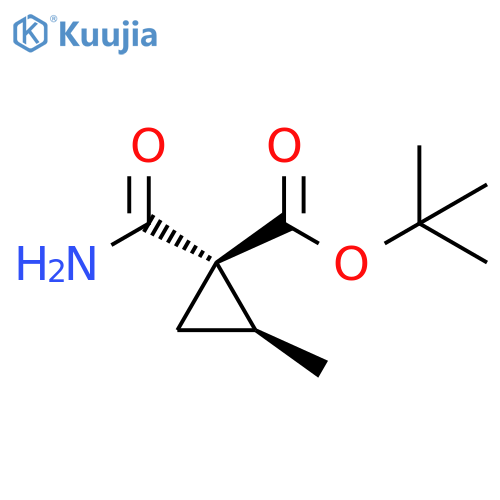 rac-tert-butyl (1R,2S)-1-carbamoyl-2-methylcyclopropane-1-carboxylate structure