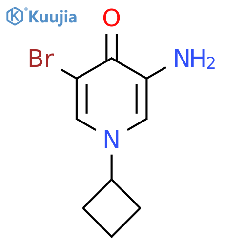 3-amino-5-bromo-1-cyclobutyl-1,4-dihydropyridin-4-one structure