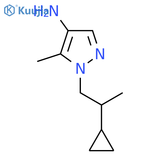 1-(2-cyclopropylpropyl)-5-methyl-1H-pyrazol-4-amine structure