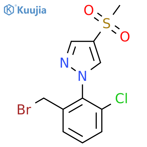 1-2-(bromomethyl)-6-chlorophenyl-4-methanesulfonyl-1H-pyrazole structure