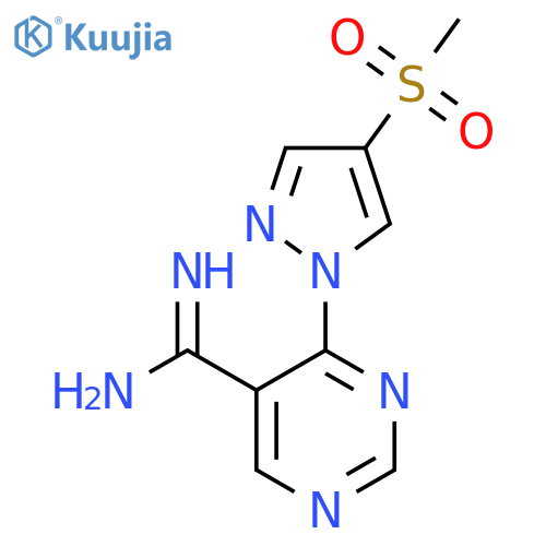 4-(4-methanesulfonyl-1H-pyrazol-1-yl)pyrimidine-5-carboximidamide structure