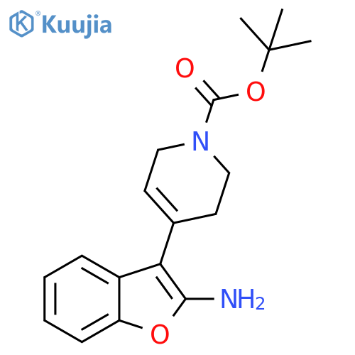 1(2H)-Pyridinecarboxylic acid, 4-(2-amino-3-benzofuranyl)-3,6-dihydro-, 1,1-dimethylethyl ester structure