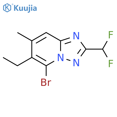 5-bromo-2-(difluoromethyl)-6-ethyl-7-methyl-1,2,4triazolo1,5-apyridine structure