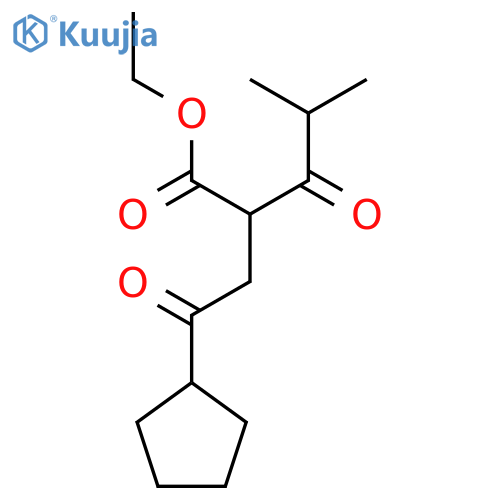 Ethyl 2-(2-cyclopentyl-2-oxoethyl)-4-methyl-3-oxopentanoate structure