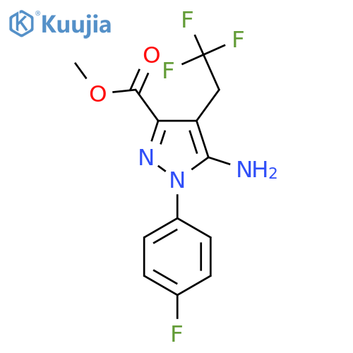 methyl 5-amino-1-(4-fluorophenyl)-4-(2,2,2-trifluoroethyl)-1H-pyrazole-3-carboxylate structure