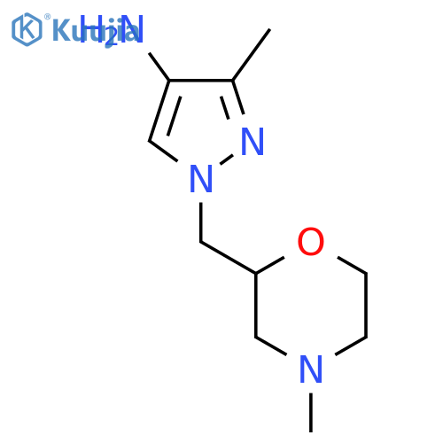 3-methyl-1-(4-methylmorpholin-2-yl)methyl-1H-pyrazol-4-amine structure