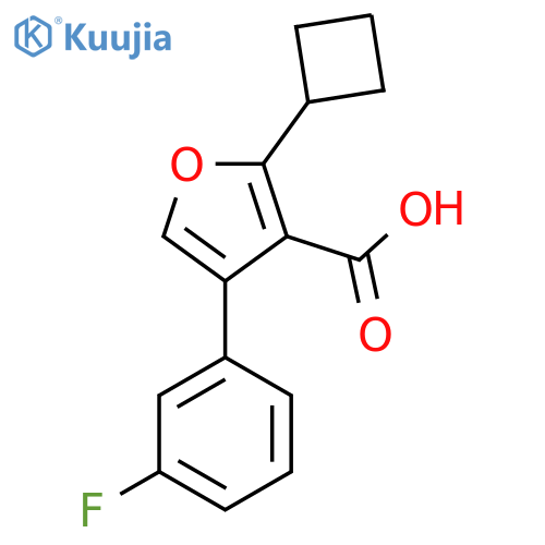 2-cyclobutyl-4-(3-fluorophenyl)furan-3-carboxylic acid structure