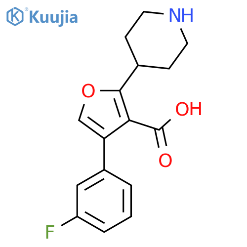 4-(3-Fluorophenyl)-2-(piperidin-4-yl)furan-3-carboxylic acid structure