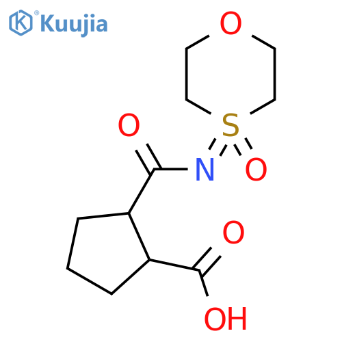 2-(4-oxo-1,4lambda6-oxathian-4-ylidene)carbamoylcyclopentane-1-carboxylic acid structure