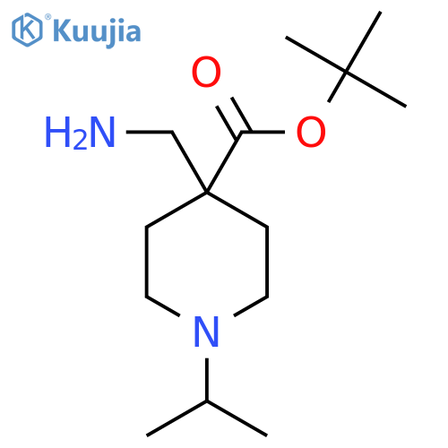 tert-butyl 4-(aminomethyl)-1-(propan-2-yl)piperidine-4-carboxylate structure