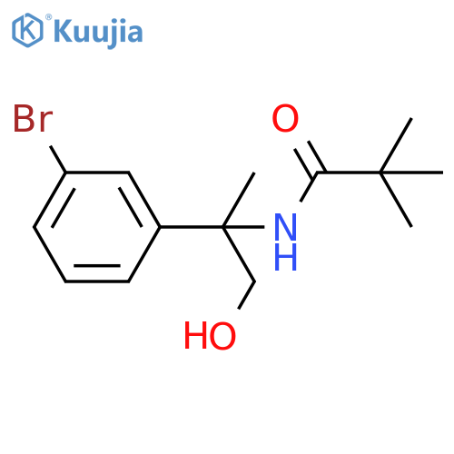 N-2-(3-bromophenyl)-1-hydroxypropan-2-yl-2,2-dimethylpropanamide structure