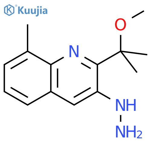 3-Hydrazinyl-2-(2-methoxypropan-2-yl)-8-methylquinoline structure