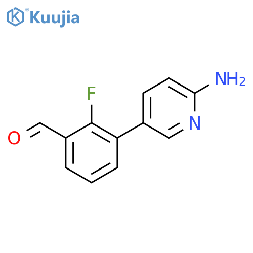Benzaldehyde, 3-(6-amino-3-pyridinyl)-2-fluoro- structure