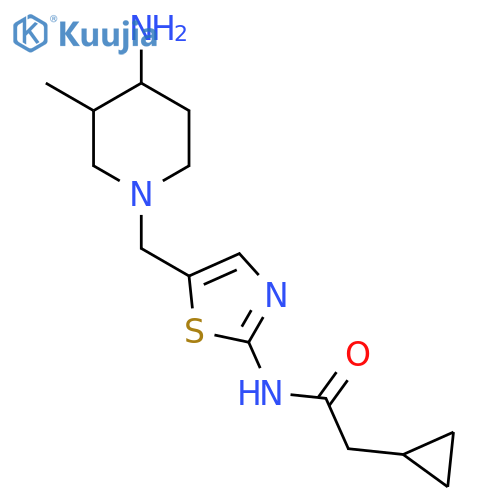 N-{5-[(4-amino-3-methylpiperidin-1-yl)methyl]-1,3-thiazol-2-yl}-2-cyclopropylacetamide structure