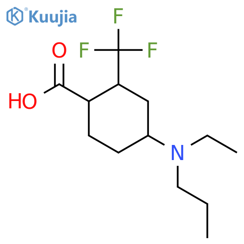 4-[Ethyl(propyl)amino]-2-(trifluoromethyl)cyclohexane-1-carboxylic acid structure