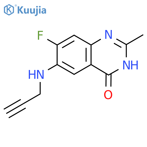 7-fluoro-2-methyl-6-(prop-2-yn-1-yl)amino-3,4-dihydroquinazolin-4-one structure