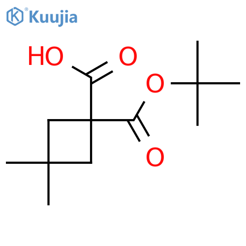 1-(tert-butoxy)carbonyl-3,3-dimethylcyclobutane-1-carboxylic acid structure