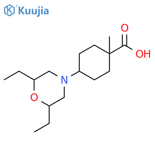 Cyclohexanecarboxylic acid, 4-(2,6-diethyl-4-morpholinyl)-1-methyl- structure