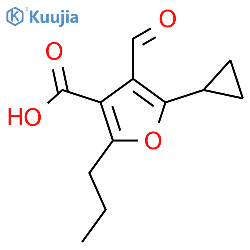 5-Cyclopropyl-4-formyl-2-propylfuran-3-carboxylic acid structure