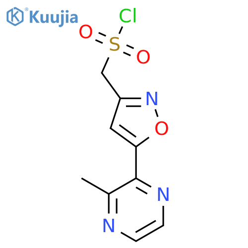 5-(3-methylpyrazin-2-yl)-1,2-oxazol-3-ylmethanesulfonyl chloride structure