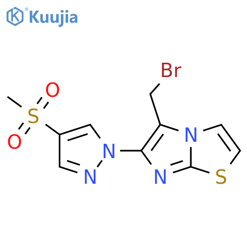 1-5-(bromomethyl)imidazo2,1-b1,3thiazol-6-yl-4-methanesulfonyl-1H-pyrazole structure