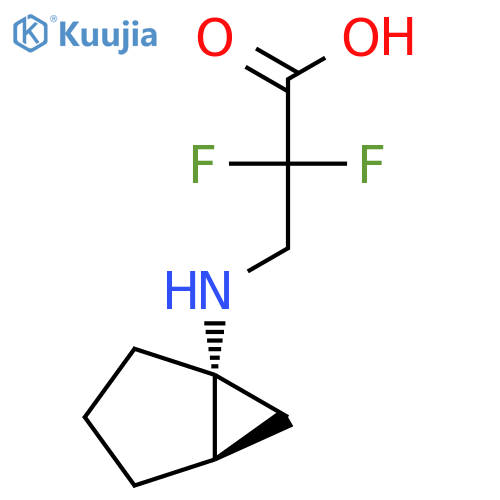 rac-3-{[(1R,5R)-bicyclo[3.1.0]hexan-1-yl]amino}-2,2-difluoropropanoic acid structure