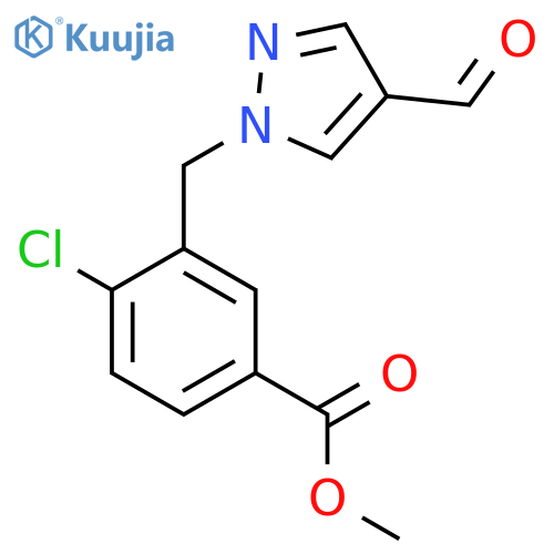 methyl 4-chloro-3-[(4-formyl-1H-pyrazol-1-yl)methyl]benzoate structure