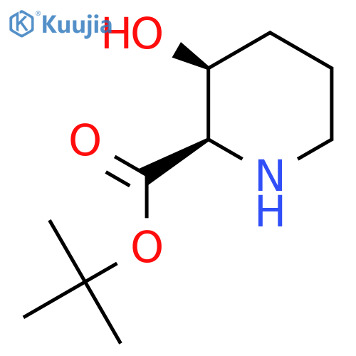 rac-tert-butyl (2R,3S)-3-hydroxypiperidine-2-carboxylate structure