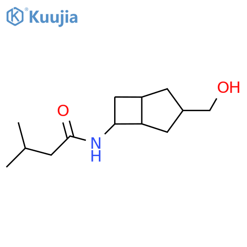 N-[3-(hydroxymethyl)bicyclo[3.2.0]heptan-6-yl]-3-methylbutanamide structure
