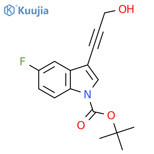 1H-Indole-1-carboxylic acid, 5-fluoro-3-(3-hydroxy-1-propyn-1-yl)-, 1,1-dimethylethyl ester structure