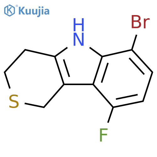 6-bromo-9-fluoro-1H,3H,4H,5H-thiopyrano[4,3-b]indole structure